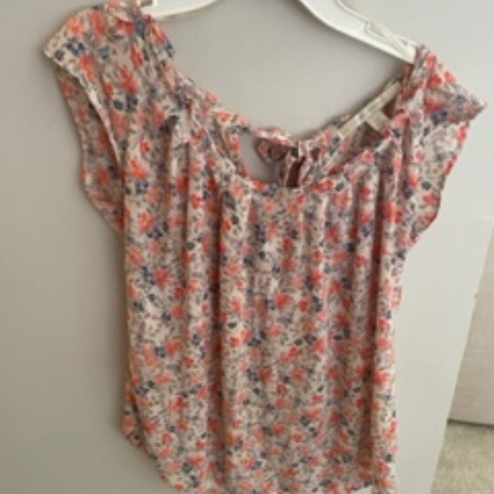 Women's XS LC Lauren Conrad Ruffle Top Floral XS EUC